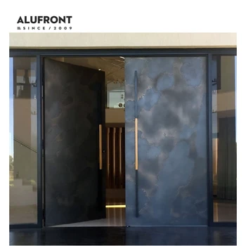 ALUFRONT Suppliers Fast Delivery Exterior Aluminum Modern Design Exterior Front Metal Entry Door Exterior Front Security Door