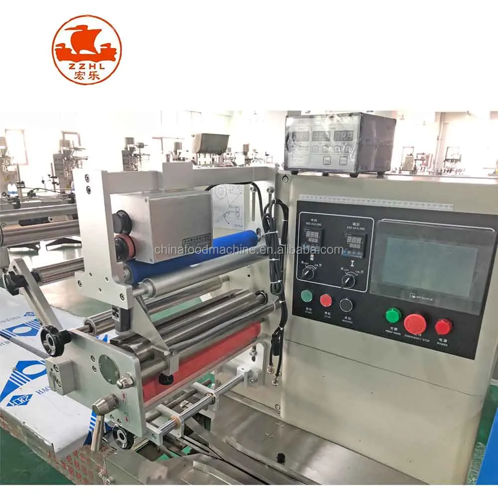 Horizontal Flowpack Pillow Type Face Mask Chocolate bar Ice Condom Protective Clothes Packing Sealing Machine factory