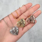 Star Zircon Shiny Crystal Star Heart Necklace Cubic Zircon CZ Heart Pendant Necklace For Women Gift