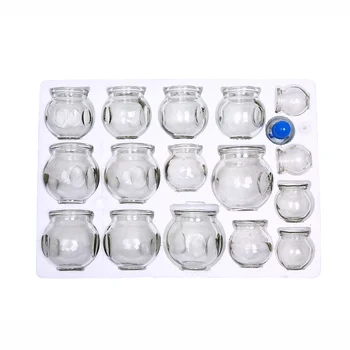 Baoyi 16 pcs Chinese medical disposable suction  jar Ventosas Fire glass vacuum cupping therapy massager cups sets