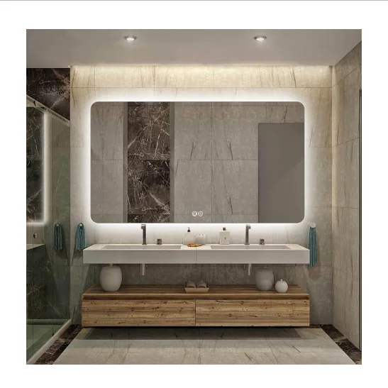 HIXEN 18-8B China Bathroom Living Room Hot Selling Rectangle Modern Wall Hung LED Intelligent Mirror
