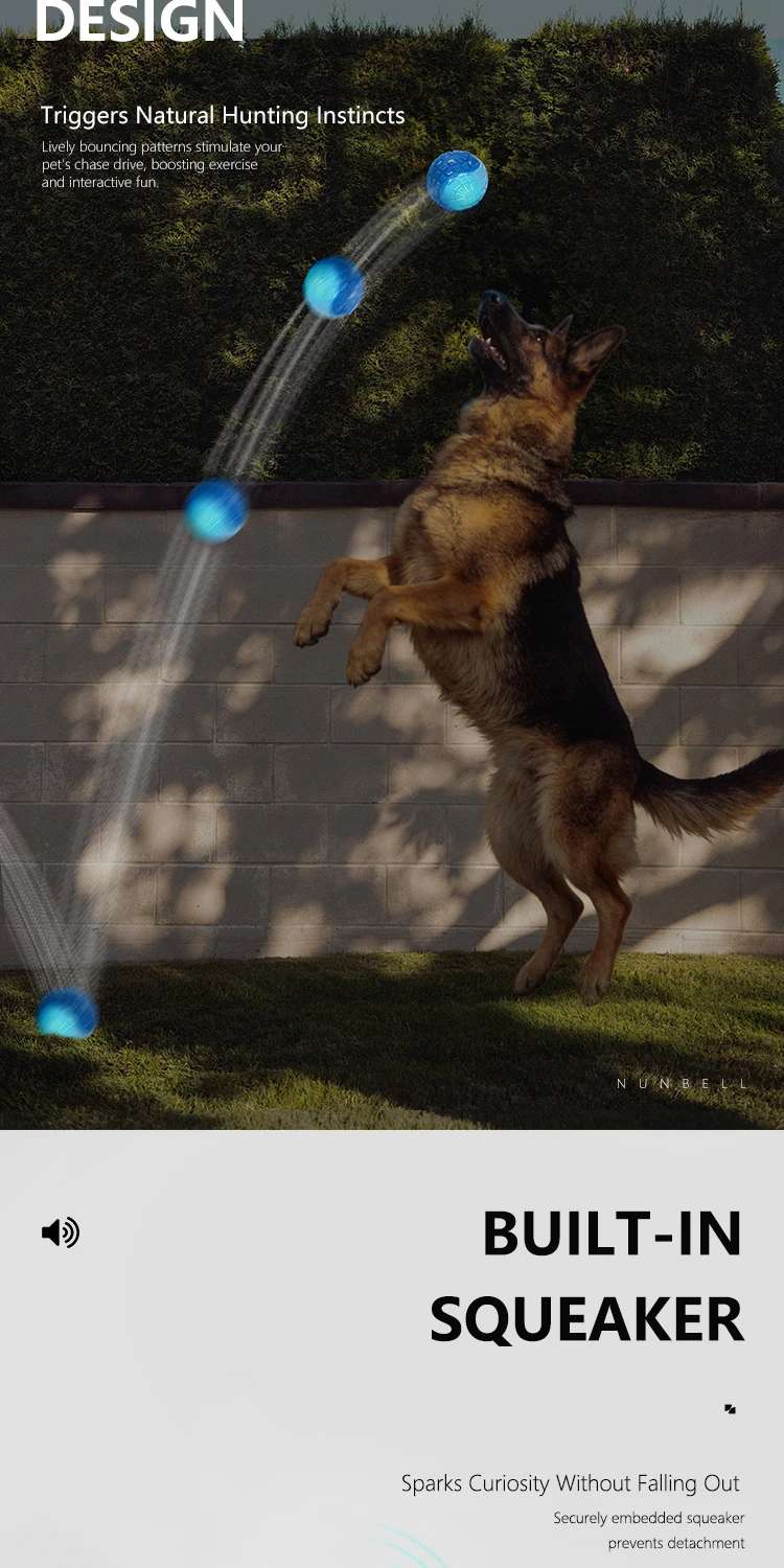 Eco-Friendly High Quality Outdoor Sport Dog Toys Glow-in-the-Dark Interactive Squeaky Training Play Ball-Durable Rubber for