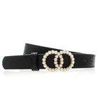 Women's Belt Women Belt Buckle Wholesale Women's Pearl Buckle Head Belt Fashion All-match Women's Belt