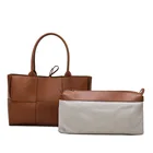 Bag 2021 Women's 2021 New Hand Woven Soft Leather Tote Bag Autumn And Winter Retro Simple Leisure Handbag