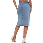 Skirt Long Skirts Women's Split Thigh Raw Hem Skirt Bodycon Elegant High Waist Fall Long Pencil Midi Ladies Denim Skirts