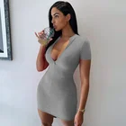 Hot Custom Wholesale Womens Fashion Chill Dresses Summer Cotton Clothes Knit Mini Bodycon Ladies Dress