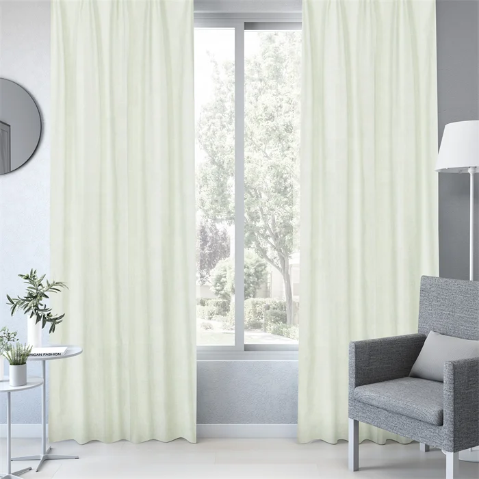 Modern simple style luxury Grommet Top half-shading pure color bedroom curtain