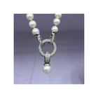 Jewelry White Pearl 8mm Round 3A Grade Jewelry Fresh Water Genuine Sliver Clasp Long White Pearl Necklace