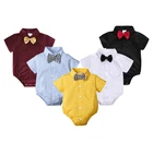 Clothing Boy Wholesale Boutique Baby Clothing Cotton Gentlem Baby Bodysuit Infant Rompers Baby Boy Jumpsuit