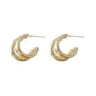 Silver Earring Hoop Earrings Hot Selling Retro Style Alloy Silver Earring Korean Gold Hoop Cc Earrings
