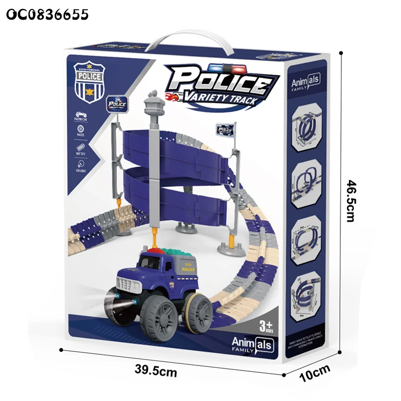 Trending products 2023 new arrivals electric rail police car toy for kids