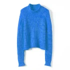Hot High Neck Chunky Winter Customized Logo Knitted Ladies Plus Size Sweater