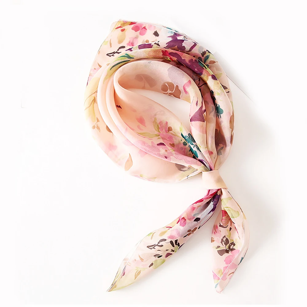 Custom 100% Silk Scarves Printing Service   Square Custom Silk scarf with Logo for women
