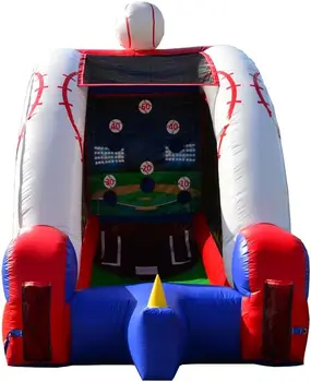 Commercial Grade Inflatable Baseball Target Game for Kids and Adults Custom Size with Blower and Foam Bat for Rental