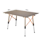 0-10 Inch Adjustable Height Roll Up Folding Camping Outdoor Table Light Weight Portable Picnic Camp Tables With Aluminum Legs