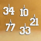 Personalized Gold-plated Stainless Steel 8-17MM Digital Pendant Design Suitable For Diy Bracelet Charms