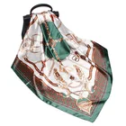 Scarf RARA Wholesale Custom Spring Satin Scarf New Women 90*90 Gift Printed Design Pattern Big Silk Scarves