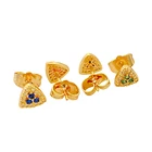 Diamond Stud Earrings Gold Plated Triangular Shape 1.6 Mm Cubic Zircon Diamond Stud Earrings For Youth