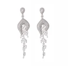 Gold Earrings Earrings Noble Tassel Style White Gold Long Zircon Fashion Earrings