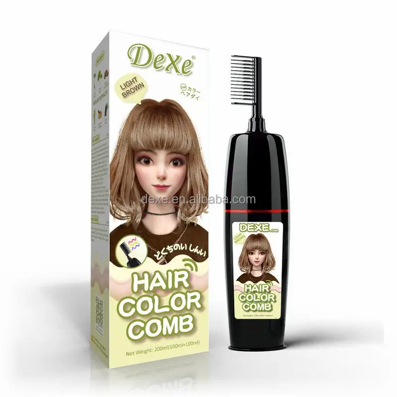 Private Label China Factory OEM Brown Best 3 in 1 Organic Instant Natural Permanent Herbal Black Hair Dye Shampoo with Comb