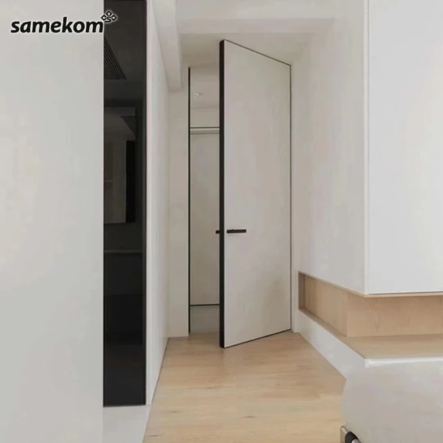 Samekom China Manufacturer Customize Frameless Invisible Flush Concealed HDF Door Interior Hidden Wooden Door For Bedroom