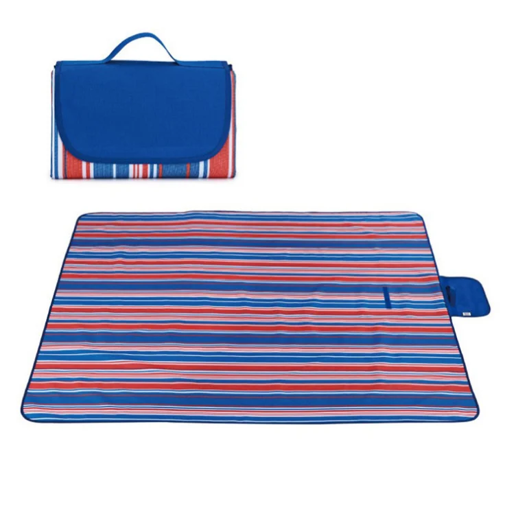 custom logo beach travel picnic blanket rug thick oversized handy camping mat