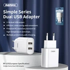 Us Adapter REMAX Join Us RP-U35 US/CN/EU Usb Adapter Fast Charging Simple Series Dual USB Adapter