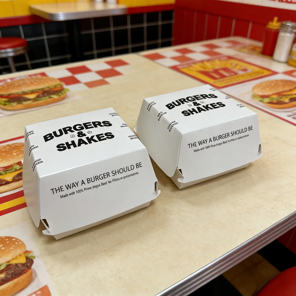 Custom Printed Take Away Fast Food Box Fried Chicken Burger Paper Box Food Container