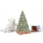 Tree Custom Logo Christmas Tree Shaped Festival Empty Paper Boxes For Gift Pack
