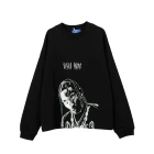 Sleeve Hoodie 9558#Ovdy 20fw Young Generation Hip Hop Non-pullover Character Sleeve Mens Fashion Hoodie