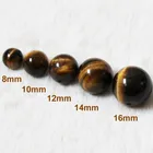 Stone 8/10/12/14/16mm Synthetic Custom Made Round Tiger Eye Stone Beads With Hole For Jewelri Making