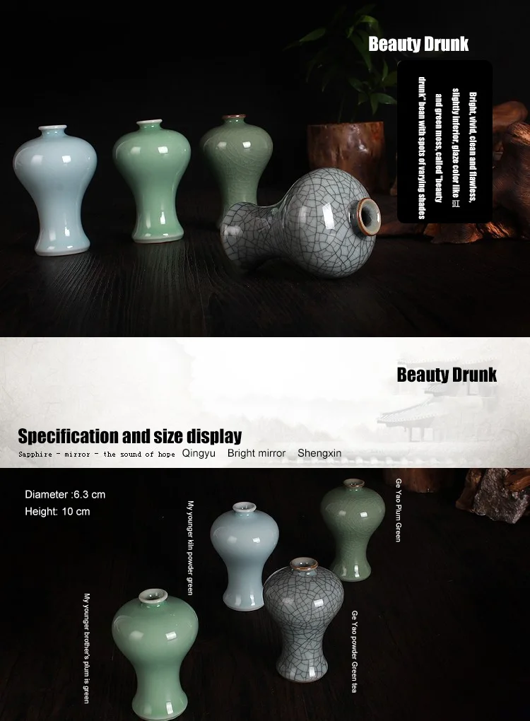 product wholesale celadon vase en cramique modern decorative ceramic porcelain bud flower mini ceramic vases for home decor719-5