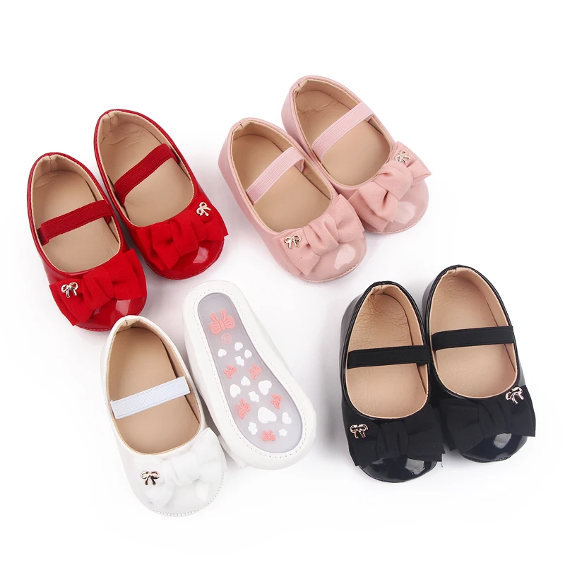 40 Designs High Quality Soft PU Material Baby Girl Princess Shoes Anti-Slip TPR Outsole Flat Mary Jane Style for Summer Parties details