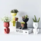 Decorative Nordic Abstract Character Small Flower Pots Creative Decorative Resin Flower Pot