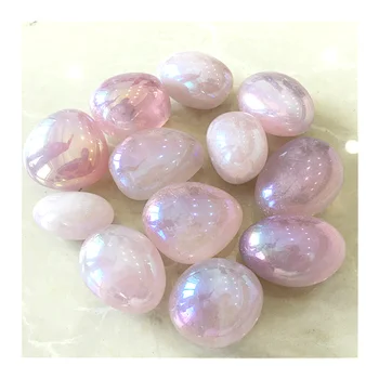 Wholesale new arrivals high quality natural crystals angel aura rose quartz tumbled gemstone for home decoration