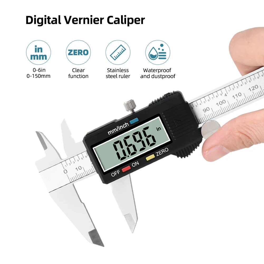 150 mm Digital Electronic Gauge Stainless Steel Vernier 150mm 6inch Caliper Micrometer