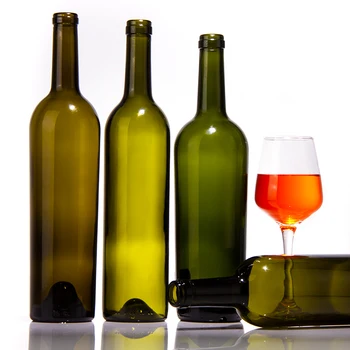 Regular empty 750ml red wine glass bottles for sale