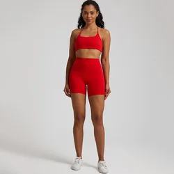 YIYI New Design Beauty Back High Support Bra Gym Fitness Sets Tummy Control Scrunch Back Yoga Shorts Yoga Fitness Sets