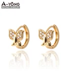 Costume Hoop Earring Plated Fashion Costume 24k Gold Plated Jewelry Stud Earrings Butterfly Hoop Earrings