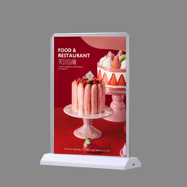 Decca bar restaurant multi-poster order single light box display card Charging light menu light box display card Desktop