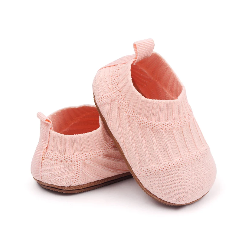 Baby Boys' Walking Shoes Breathable Soft Soles 0-1 Year Old Baby Girls Spring and Summer Non-slip Flying Knitting Shoes manufacture