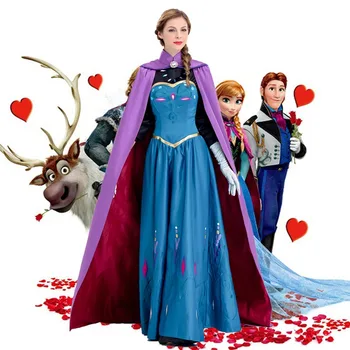 Classic Halloween Christmas Cosplay Party Dress Up Princess Elsa Snow Queen Movie Costumes cosplay adult dress