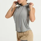 Tank Top Plain Jiadi Custom Women Tank Top Hoodie Gym Sleeveless Plain Fitness Hoodies