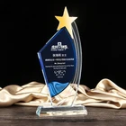 Trophy Manufacturers Zhongshan New Design 3D Blank Top Star Diamond Shape Golf Exclusive Award Honor Crystal Trophy