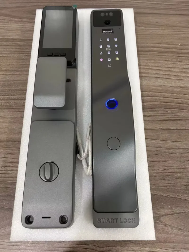 Digital Keyless Fingerprint Door Lock Electronic 3D Face Black Tuya Smart Door Lock With Camera Cerradura Inteligente