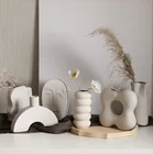 Nordic Ins Plain Color Home Decor Ceramic Face Abstract Special-shaped Vase
