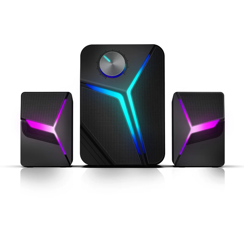 Laptop Pc Usb Power Audio Rgb Led Light Desktop Gaming Accessories Speaker Computer Portable Active 2.0 Stage Bluetooth Speaker