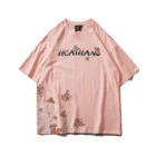 T-shirt Men 2021 Carp Scenic Short Sleeve T-Shirt Male Hip-Hop Loose Popular Logo Half Sleeve Shirt Male