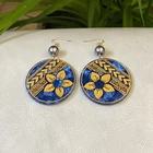 Pearls Earrings Newest Acrylic Flower Pearls Dangle Earrings Round Shape With Pearls For Women Ladies Girls