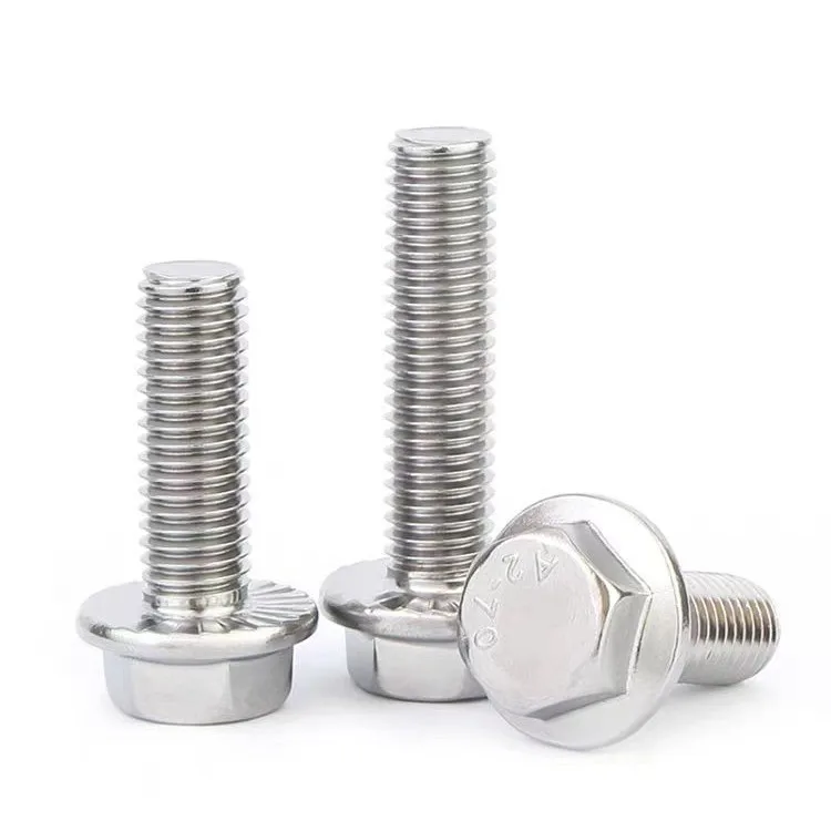 304 Stainless Steel External Hexagonal Machine Thread Flange Bolt with Pad Hexagonal Head Machine Bolts factory